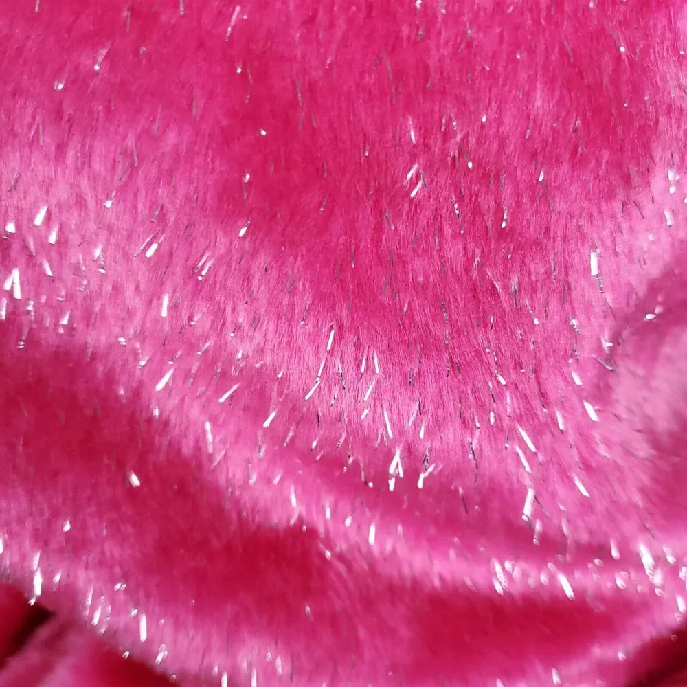 Pink Fur Hooded Cape‎ Youth Kids Silver Lurex White Fleece Lined Costume New
